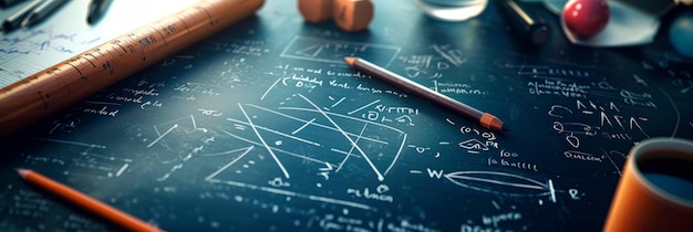 Foto matematica con equazioni e diagrammi di facile comprensione che illustrano la semplicità e la bellezza dei concetti matematici ia generativa