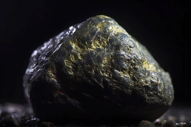 マテシウシット化石 地質学的結晶化石 暗い背景のクローズアップ
