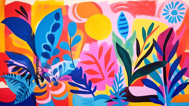 Photo matisse style colorful painting