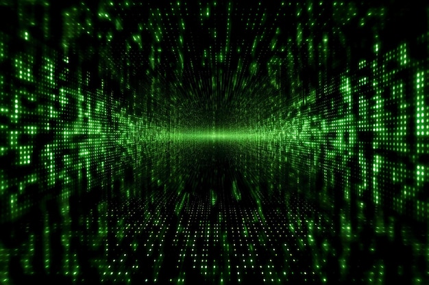 Matrix binary code background AI generative