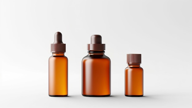 Matte Amber Bottle with Capsules Mockup