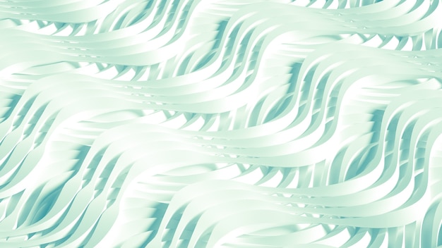 Matte background with a three-dimensional print, waves and stripes.  3d illustration, 3d rendering.
