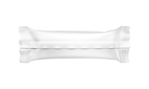 白い背景に分離されたマットな空白の白いスナック テンプレート