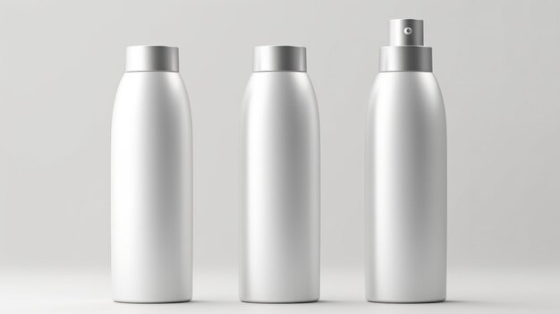 Matte Metallic Cosmetic Bottle With Pump Mockup