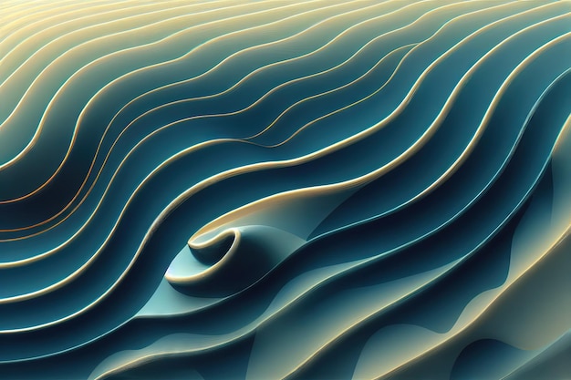 マットなプラスチックの波とカールの抽象的なパターン