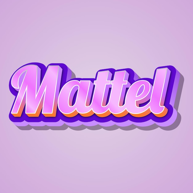 Mattel typography 3d design cute text word cool background photo jpg