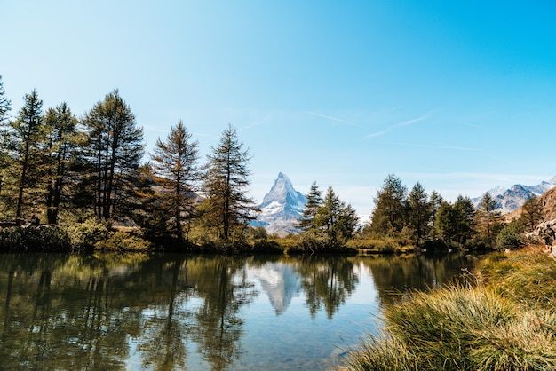 Matterhorn met Grindjisee-meer in Zermatt