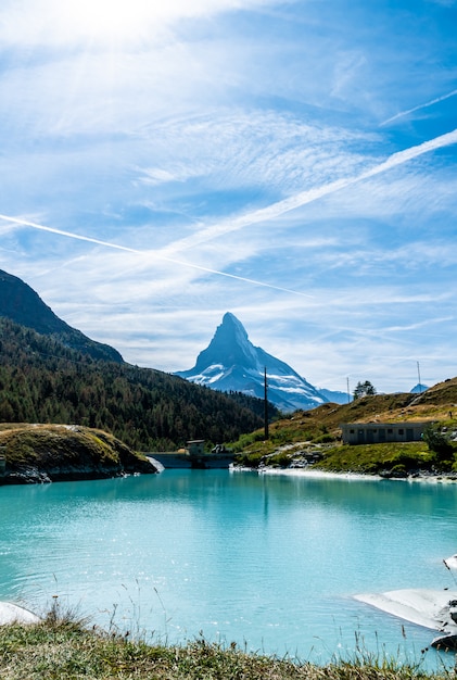 Matterhorn met Mosjesee-meer in Zermatt