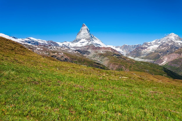 Matterhorn mountain range in Switzerland