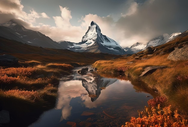 The matterhorn in zermatt switzerland