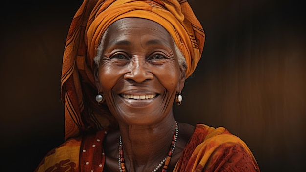 Mature African woman smile