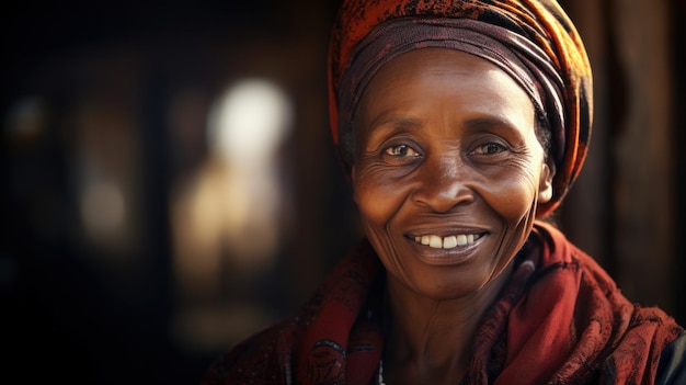 Mature African woman smile