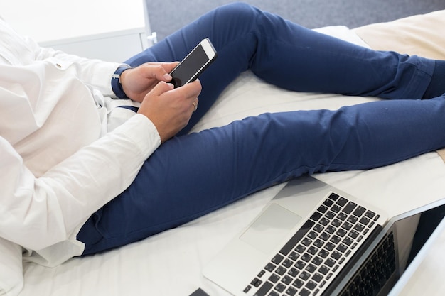 Mature businessman in a hotel room