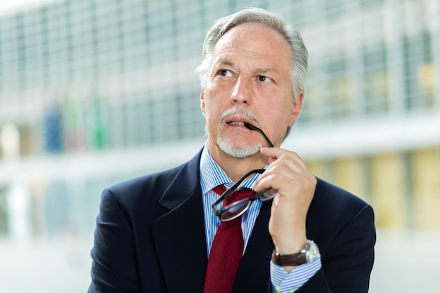 Mature businessman portrait outdoor