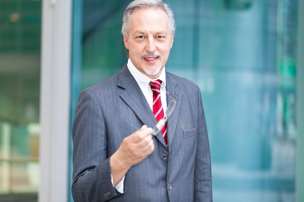 Mature businessman smiling