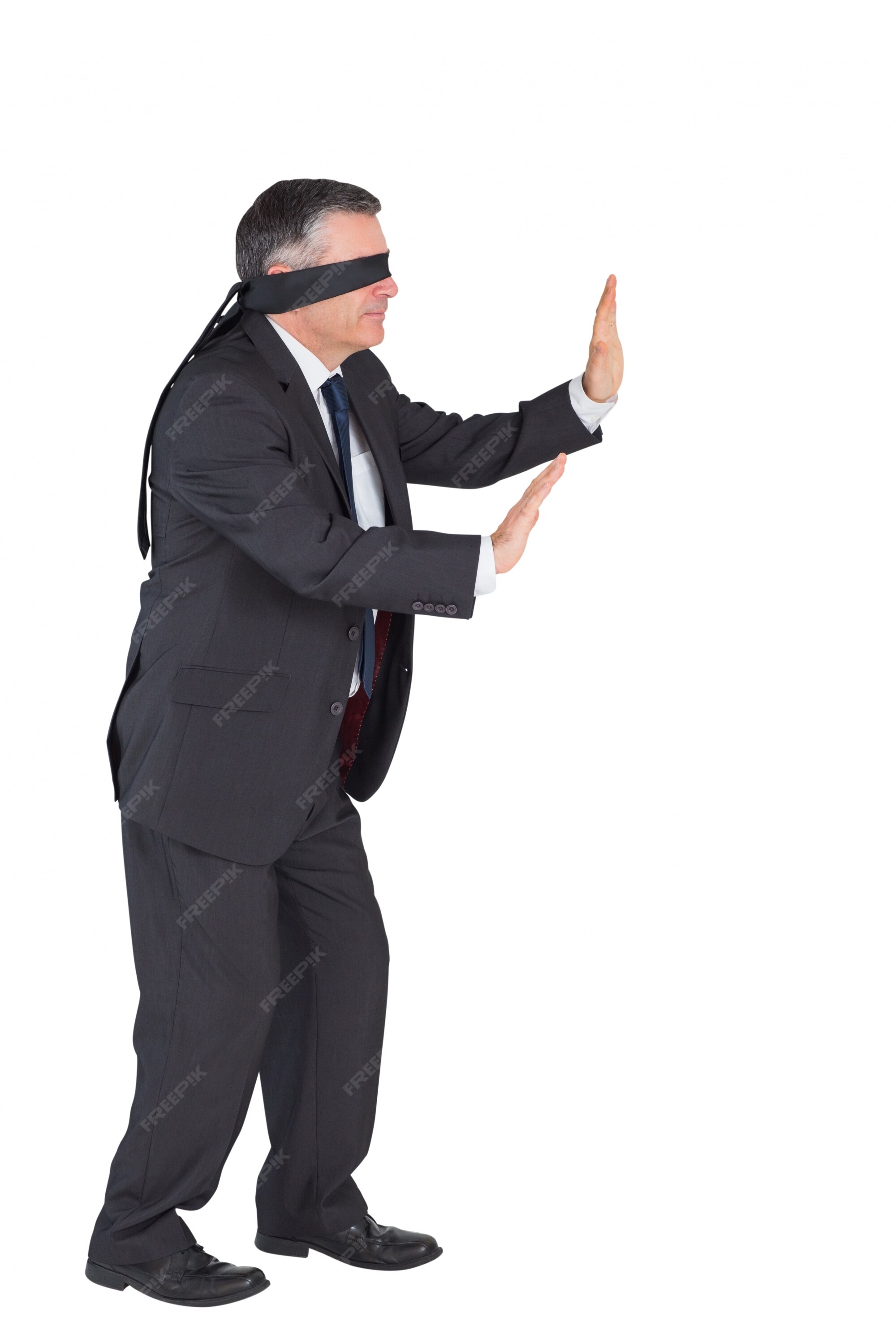 Premium Photo  Blindfolded businessman isolated on white