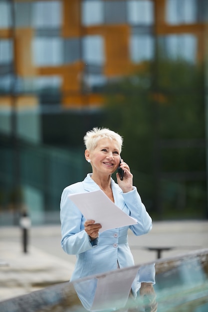 Mature businesswoman in big city