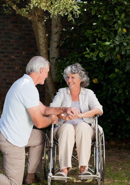 Mature couple in the garden