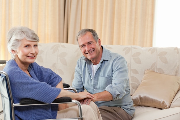 Mature couple looking at the camera