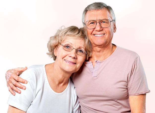 Mature couple smiling to the camera