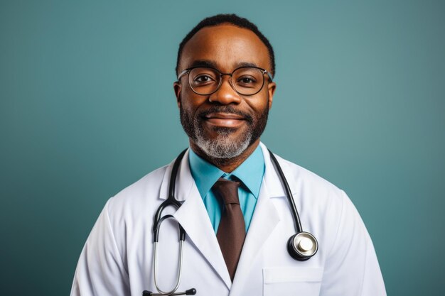 사진 성숙한 의료 전문 지식 50대 아프리카계 미국인 의사