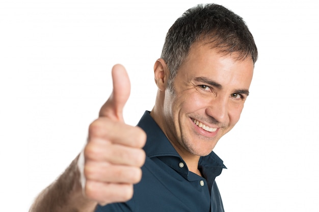 Mature Man Gesturing Ok Sign