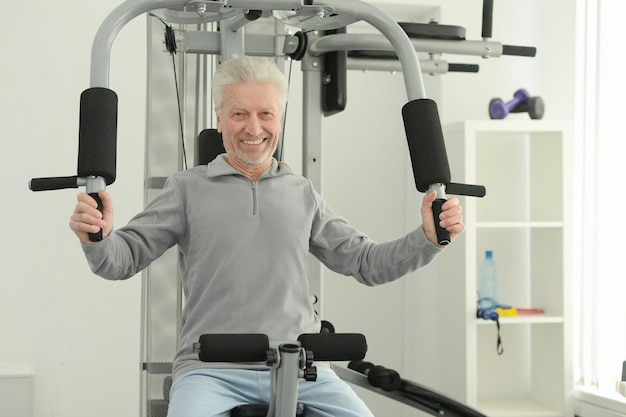 Mature man at the gym