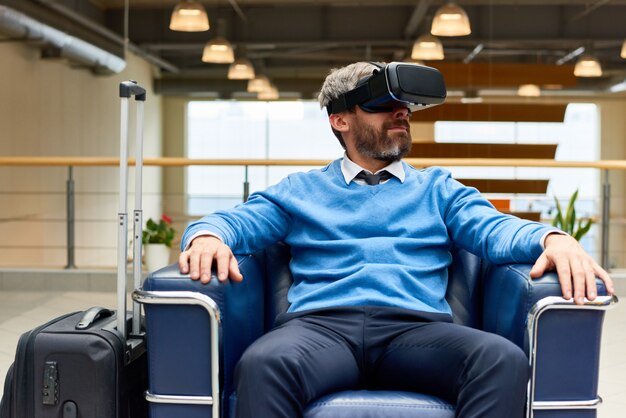 Mature Man Using VR