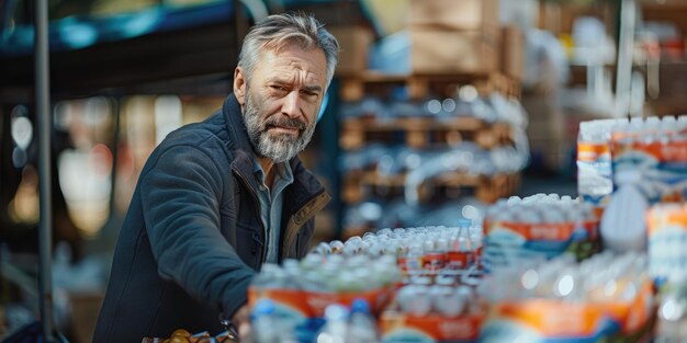 Mature man volunteering at a community center Generative Ai