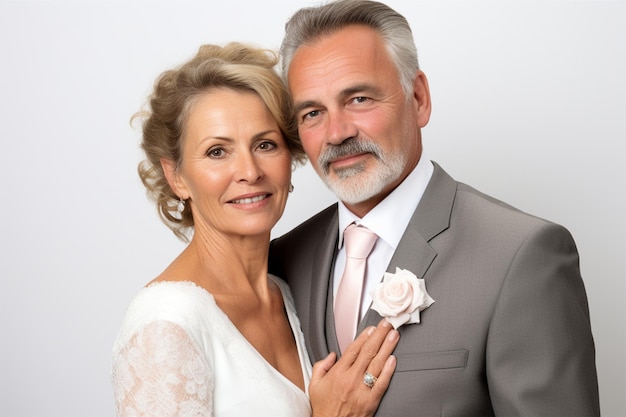 Photo mature wedding couple