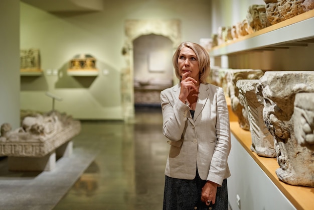 Mature woman visiting Art Museum