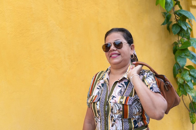 Mature woman walking in the city