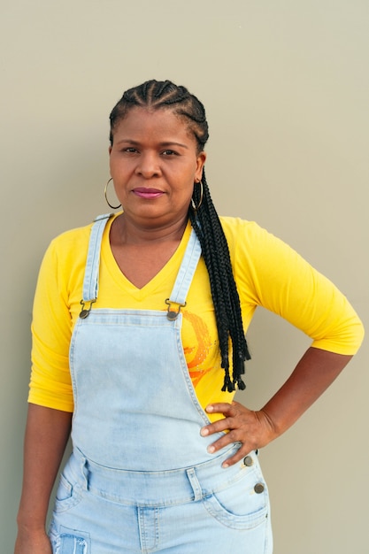 Mature woman with dreadlocks braids