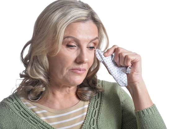 Mature woman with headache