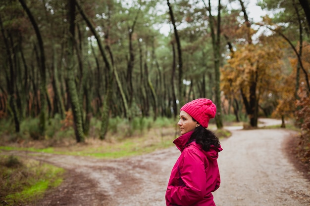 Matured woman in the forest