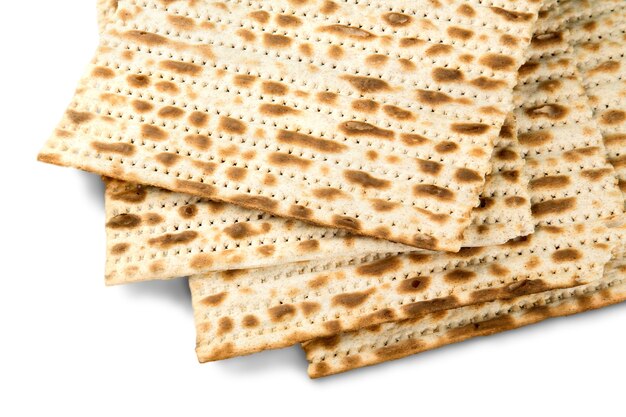 Matza bread isolated on white