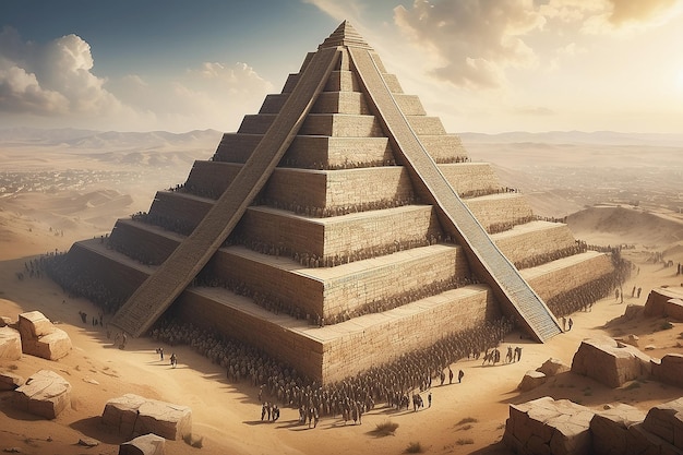 Matzah Piramide Een visuele metafoor van de Israëlieten Exodus Reis Generatieve AI