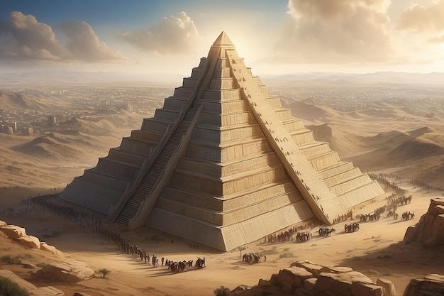 Matzah Piramide Een visuele metafoor van de Israëlieten Exodus Reis Generatieve AI