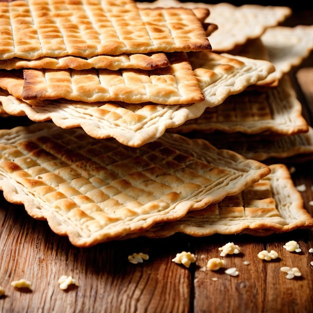 Photo matzo bread freshly baked bread food staple for meals