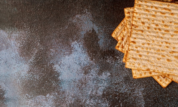 Matzos of Passover celebration with matzo unleavened bread