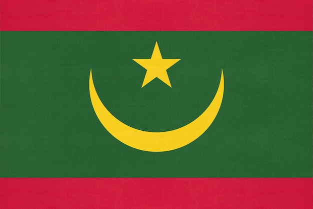 Photo mauritania national fabric flag