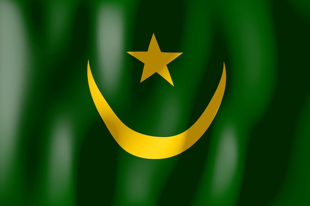 Foto bandiera del paese increspato della mauritania