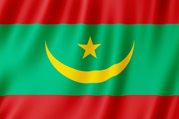 Mauritanië vlag zwaaien in de wind.