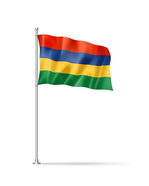 Mauritius flag isolated on white