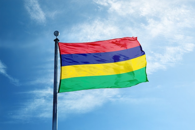 Mauritius flag on the mast