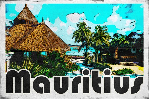 Фото Старинная туристическая открытка маврикия