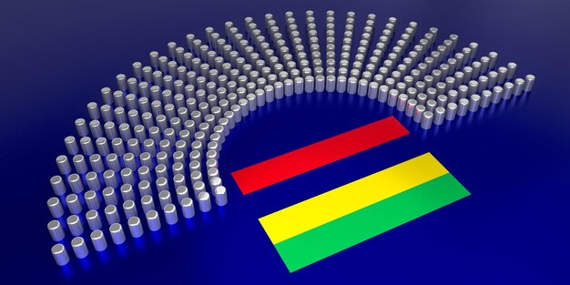 Mauritus flag voting parliamentary election concept 3D illustration