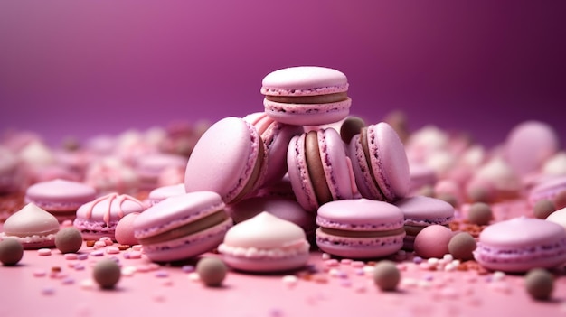 Mauve Background with macarons