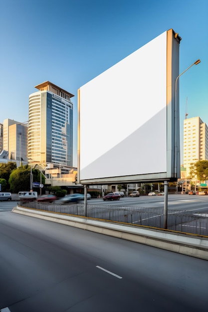 Maximaliseren van uw reclame-impact Blanco canvas billboard in de moderne stad