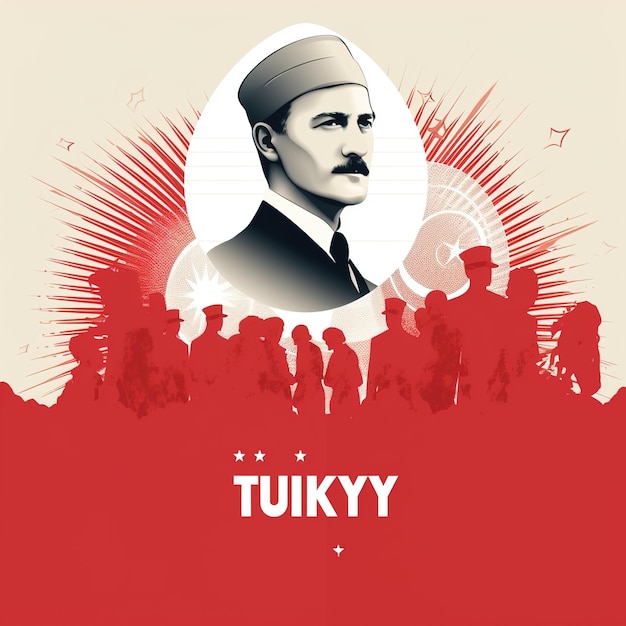 Foto 19 maggio commemorazione turca della giornata della gioventù e dello sport di ataturk illustrazione